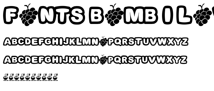 Fonts Bomb I love grapes police